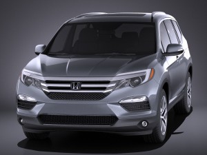 Honda Pilot 2016 vray Modèle 3D