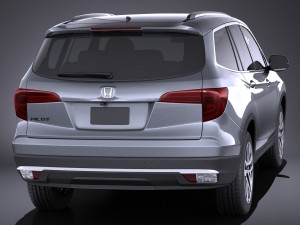 Honda Pilot 2016 vray Modèle 3D