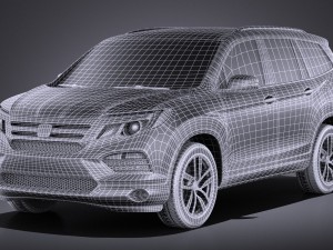 Honda Pilot 2016 vray Modèle 3D