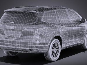 Honda Pilot 2016 vray Modèle 3D