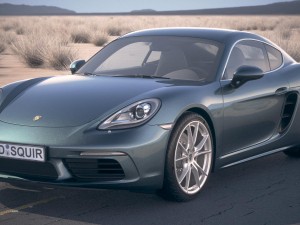 Porsche 718 Cayman 2017 Desert Studio 3D Model