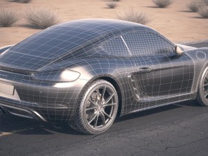 Porsche 718 Cayman 2017 Desert Studio Modello 3D