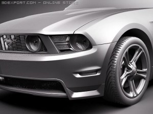 Mustang GT Convertible 2010 3D Model