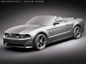 Mustang GT Convertible 2010 3D Model