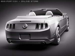 Mustang GT Convertible 2010 3D Model