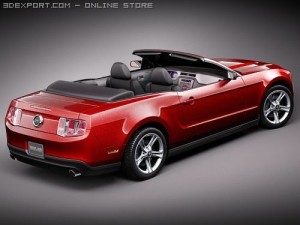 Mustang GT Convertible 2010 3D Model