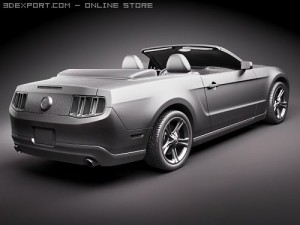 Mustang GT Convertible 2010 3D Model