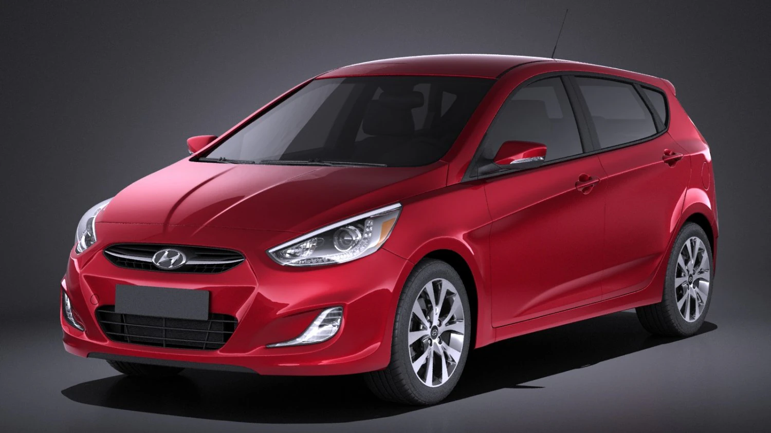 Hyundai Accent Hatchback 5-door 2017 vray 3D Model .c4d .max .obj .3ds .fbx .stl .blend 