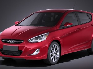 Hyundai Accent Hatchback 5-door 2017 vray Modèle 3D