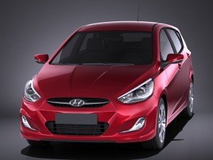 Hyundai Accent Hatchback 5-door 2017 vray 3Dモデル