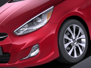 Hyundai Accent Hatchback 5-door 2017 vray 3Dモデル
