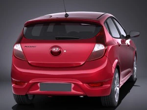 Hyundai Accent Hatchback 5-door 2017 vray 3D Model