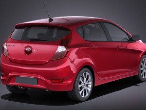 Hyundai Accent Hatchback 5-door 2017 vray 3Dモデル