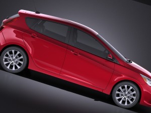 Hyundai Accent Hatchback 5-door 2017 vray 3Dモデル