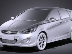 Hyundai Accent Hatchback 5-door 2017 vray 3Dモデル
