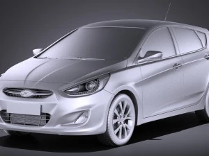Hyundai Accent Hatchback 5-door 2017 vray 3D Model