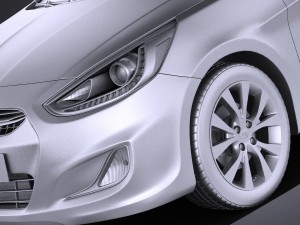Hyundai Accent Hatchback 5-door 2017 vray 3Dモデル