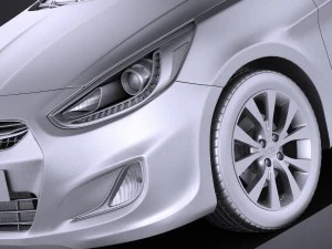 Hyundai Accent Hatchback 5-door 2017 vray 3D Model
