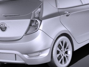 Hyundai Accent Hatchback 5-door 2017 vray 3Dモデル