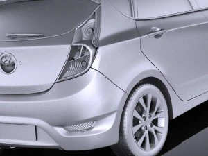 Hyundai Accent Hatchback 5-door 2017 vray 3D Model