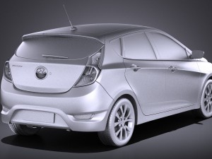 Hyundai Accent Hatchback 5-door 2017 vray 3Dモデル