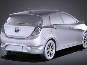 Hyundai Accent Hatchback 5-door 2017 vray 3D Model