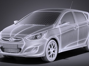 Hyundai Accent Hatchback 5-door 2017 vray 3Dモデル
