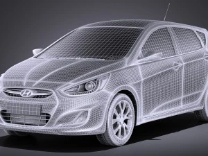 Hyundai Accent Hatchback 5-door 2017 vray 3D Model