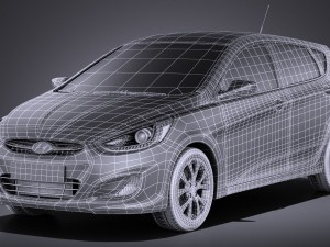 Hyundai Accent Hatchback 5-door 2017 vray 3Dモデル