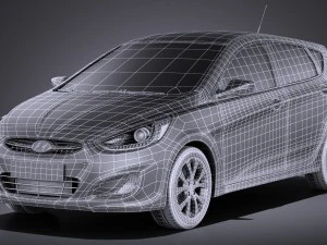 Hyundai Accent Hatchback 5-door 2017 vray 3D Model