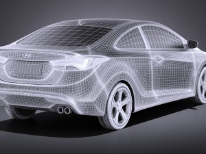 Hyundai elantra coupe 2016 vray Modelo 3D