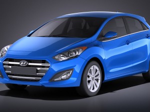Hyundai Elantra GT 2017 vray 3D Model