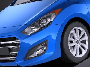 Hyundai Elantra GT 2017 vray 3D 모델