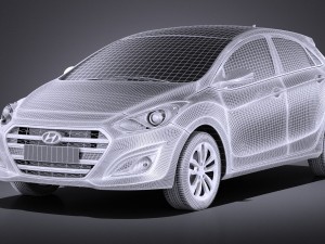 Hyundai Elantra GT 2017 vray 3D 모델