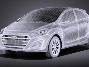 Hyundai Elantra GT 2017 vray 3D Model