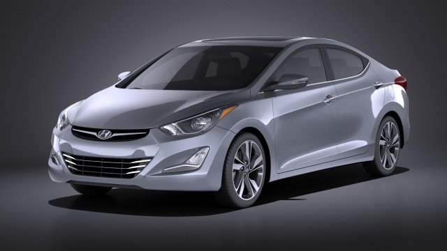 Hyundai Elantra Sedan 2016 vray 3Dモデル .c4d .max .obj .3ds .fbx .stl .blend