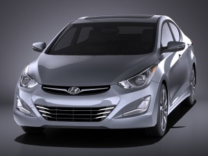 Hyundai Elantra Sedan 2016 vray 3Dモデル
