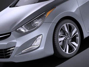 Hyundai Elantra Sedan 2016 vray 3Dモデル