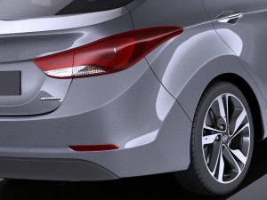 Hyundai Elantra Sedan 2016 vray 3Dモデル