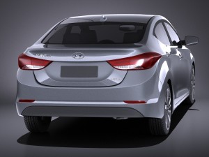 Hyundai Elantra Sedan 2016 vray 3Dモデル