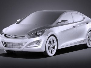 Hyundai Elantra Sedan 2016 vray 3Dモデル