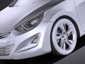 Hyundai Elantra Sedan 2016 vray 3Dモデル