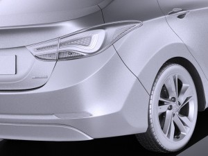 Hyundai Elantra Sedan 2016 vray 3Dモデル