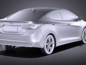 Hyundai Elantra Sedan 2016 vray 3Dモデル