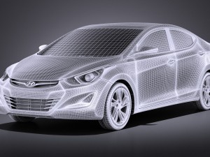 Hyundai Elantra Sedan 2016 vray 3Dモデル