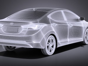 Hyundai Elantra Sedan 2016 vray 3Dモデル