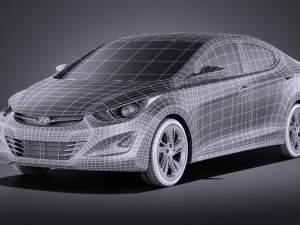 Hyundai Elantra Sedan 2016 vray 3Dモデル