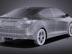 Hyundai Elantra Sedan 2016 vray 3Dモデル