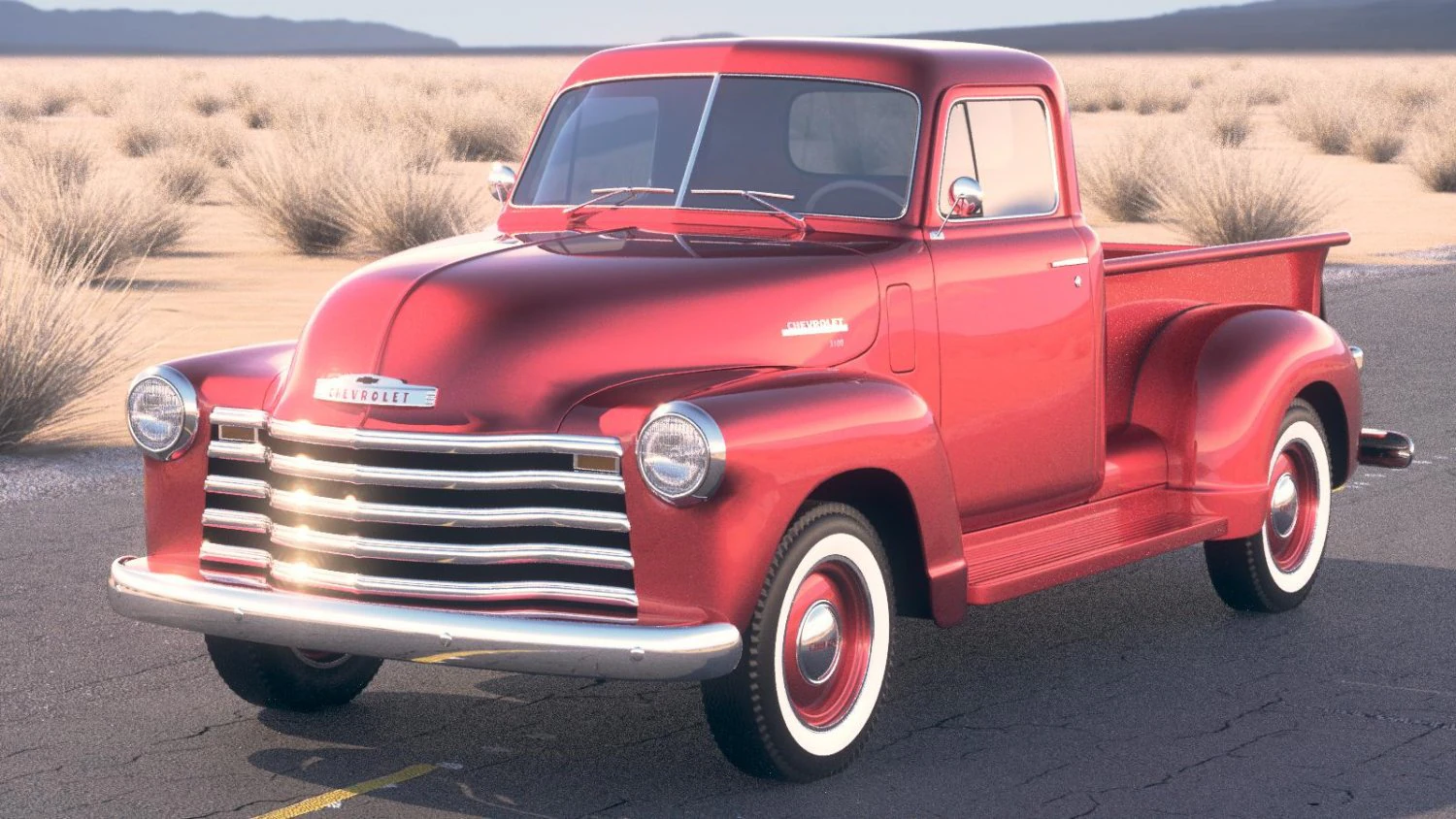 Chevrolet Pickup 1950 desertstudio 3D Model .c4d .max .obj .3ds .fbx .stl .blend