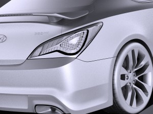 Hyundai Genesis Coupe 2016 vray 3D Model